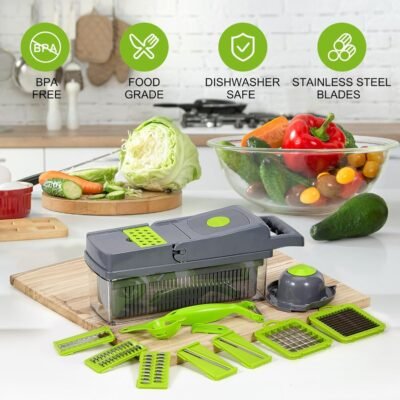 14-in-1 Vegetable Chopper Set with Blades and Container