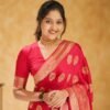 Red Banarasi Silk Saree with Golden Zari for Wedding