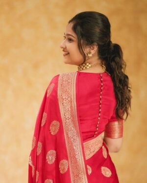Traditional Bridal Banarasi Saree in Red Color