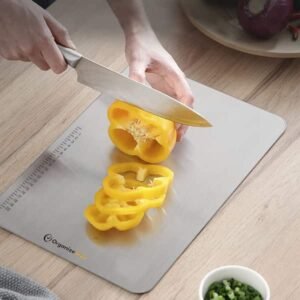 Durable stainless steel cutting board for vegetables and meats